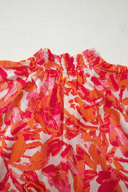 Rosalyn Print Striped Trim Blouse - Hello Beautiful BoutiqueBlouses & ShirtsThreaded Pear