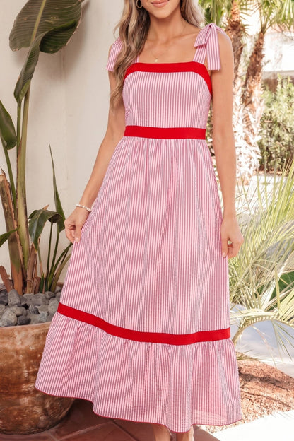 Rose Ruffle Hem Maxi Dress - Hello Beautiful BoutiqueMaxi DressesThreaded Pear