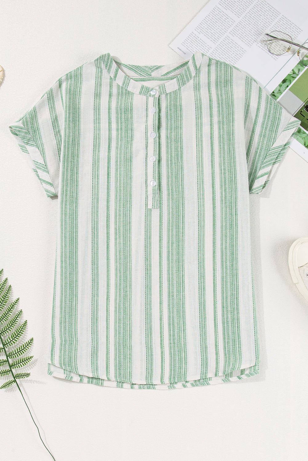 Rosemary Short Sleeve Casual Blouse - Hello Beautiful BoutiqueBlouses & ShirtsThreaded Pear