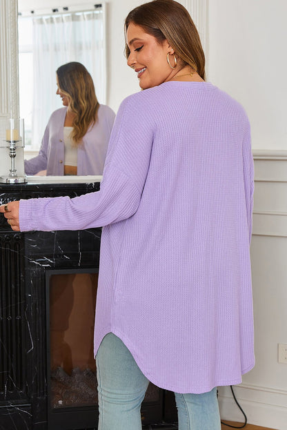 Rosie Waffle Knit Front PLUS Cardigan - Hello Beautiful BoutiquePlus Size Sweaters & CardigansThreaded Pear