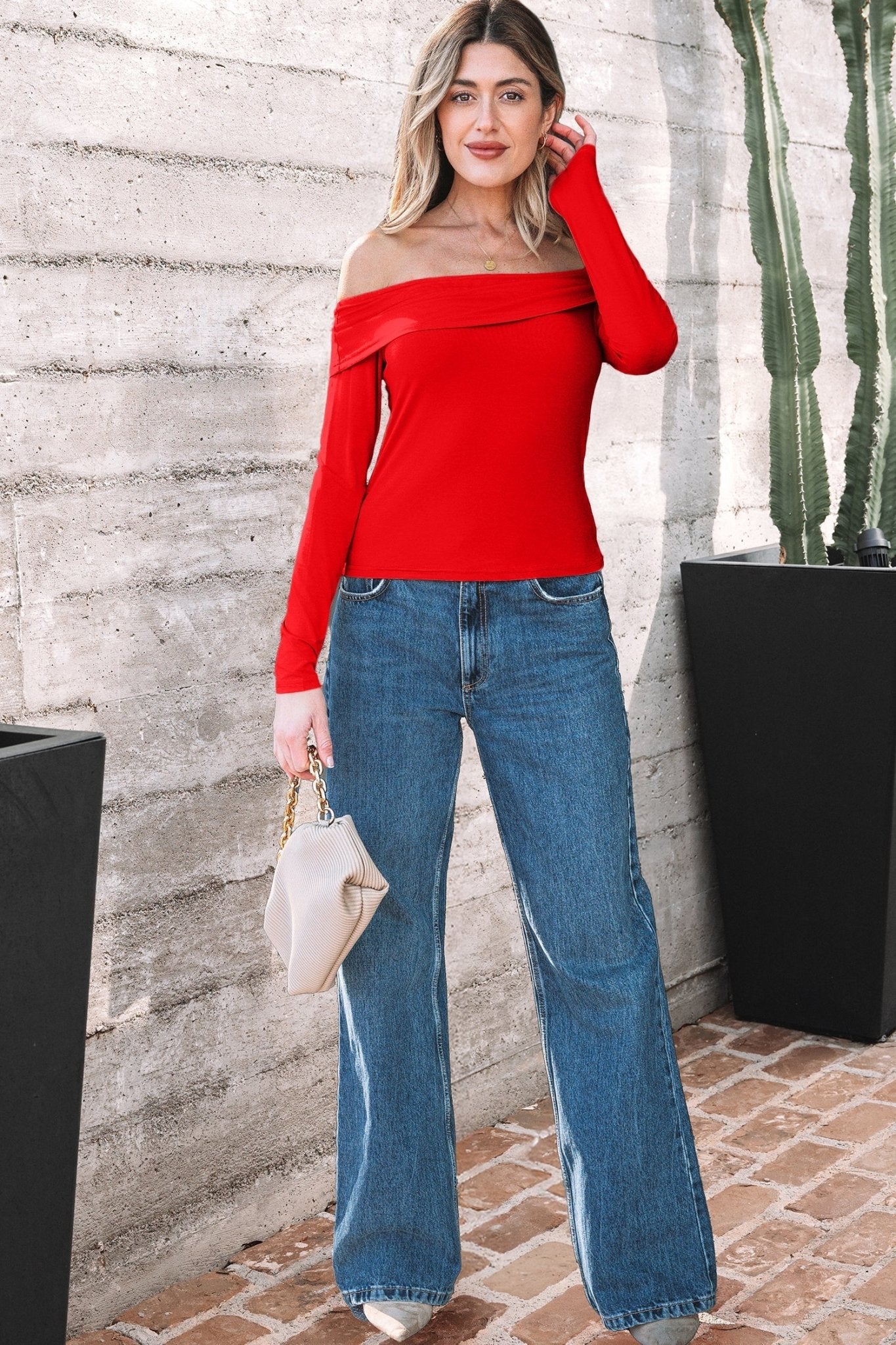 Rowyn Sleeve Slim top Long Sleeve Top - Hello Beautiful BoutiqueLong Sleeve TopsThreaded Pear
