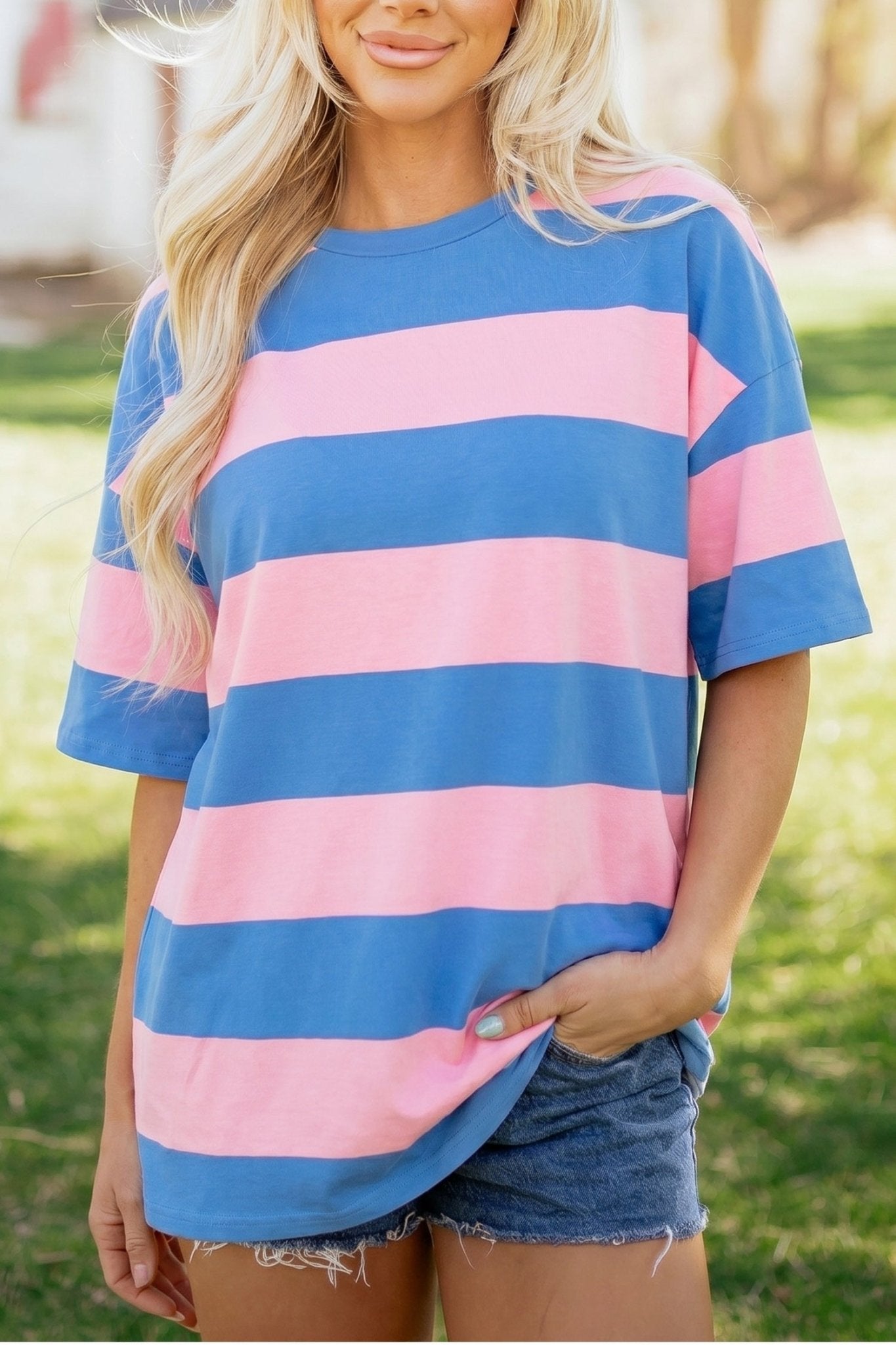 Royalty Block Oversize Tunic Tee - Hello Beautiful BoutiqueTops & TeesThreaded Pear