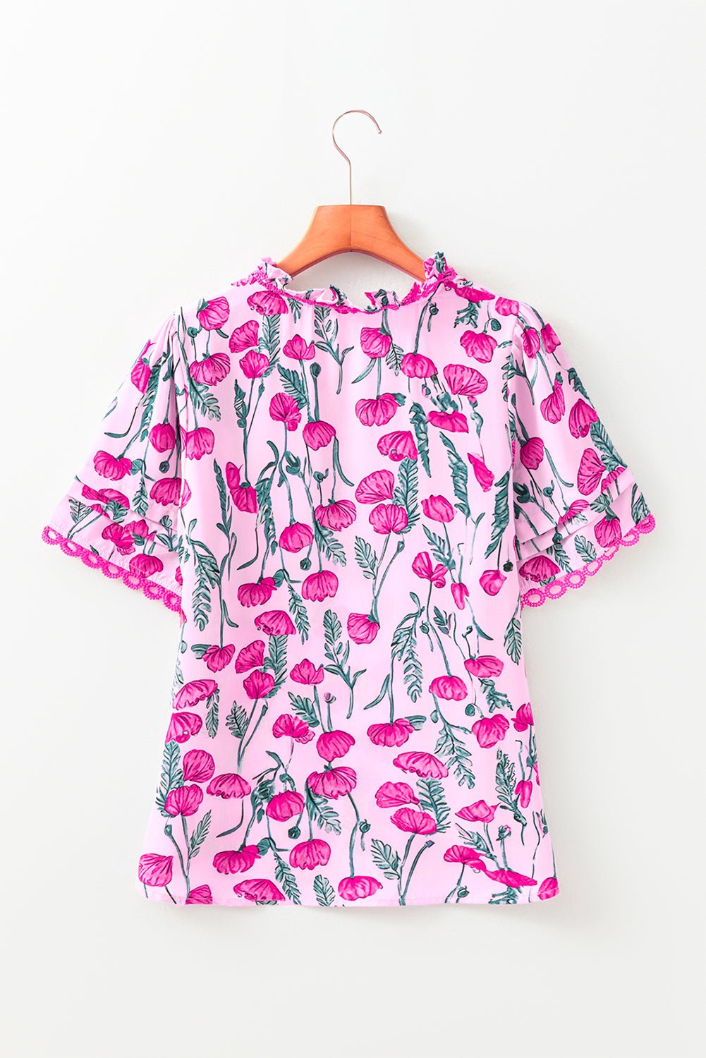 Ruby Detail Frilled Summer Blouse - Hello Beautiful BoutiqueBlouses & ShirtsThreaded Pear