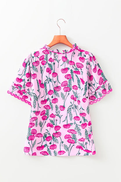 Ruby Detail Frilled Summer Blouse - Hello Beautiful BoutiqueBlouses & ShirtsThreaded Pear