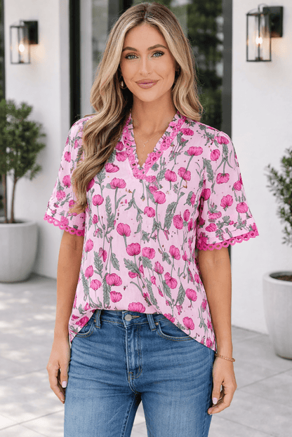 Ruby Detail Frilled Summer Blouse - Hello Beautiful BoutiqueBlouses & ShirtsThreaded Pear