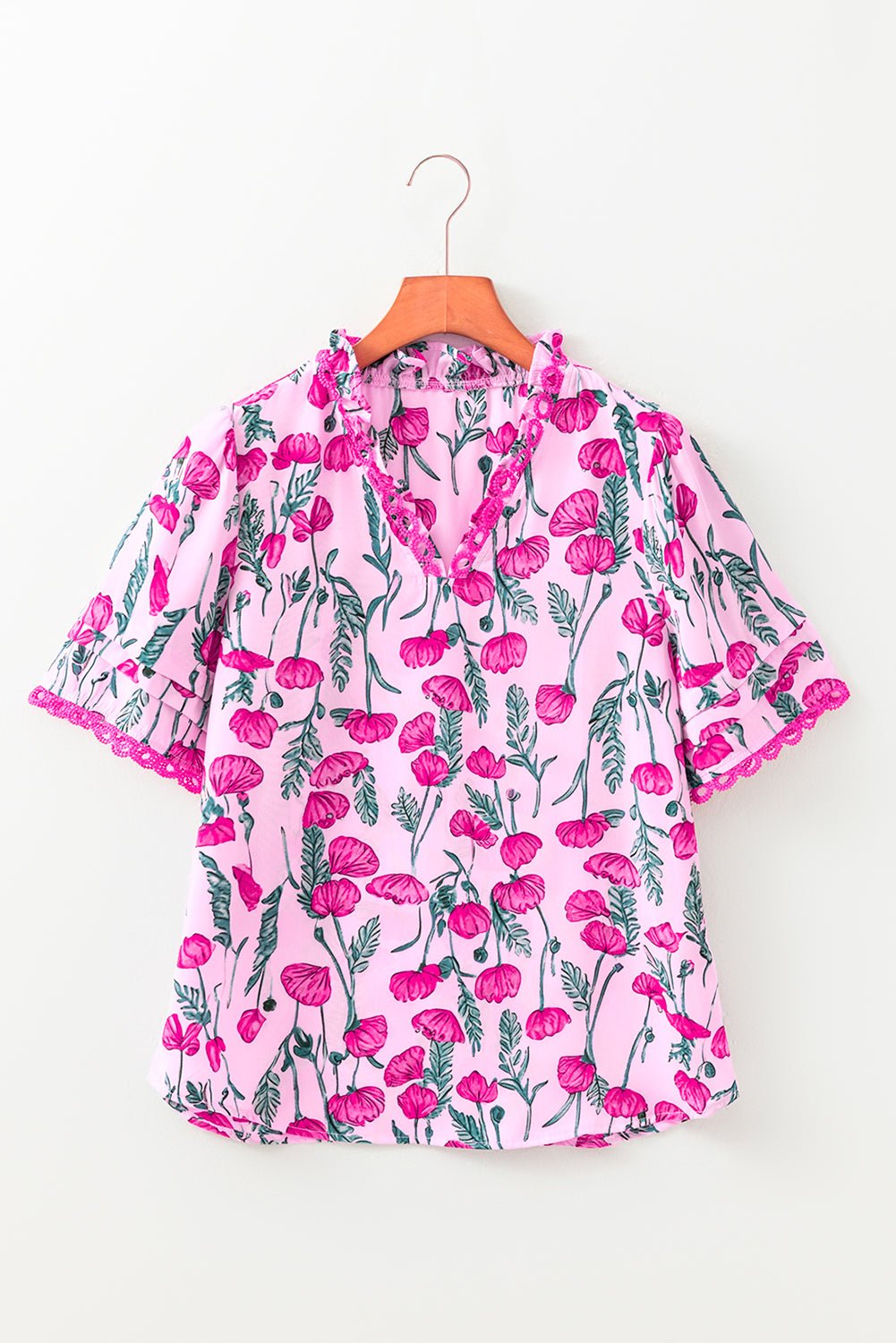 Ruby Detail Frilled Summer Blouse - Hello Beautiful BoutiqueBlouses & ShirtsThreaded Pear