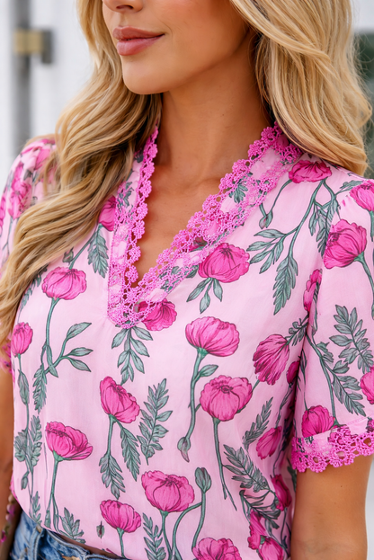 Ruby Detail Frilled Summer Blouse - Hello Beautiful BoutiqueBlouses & ShirtsThreaded Pear