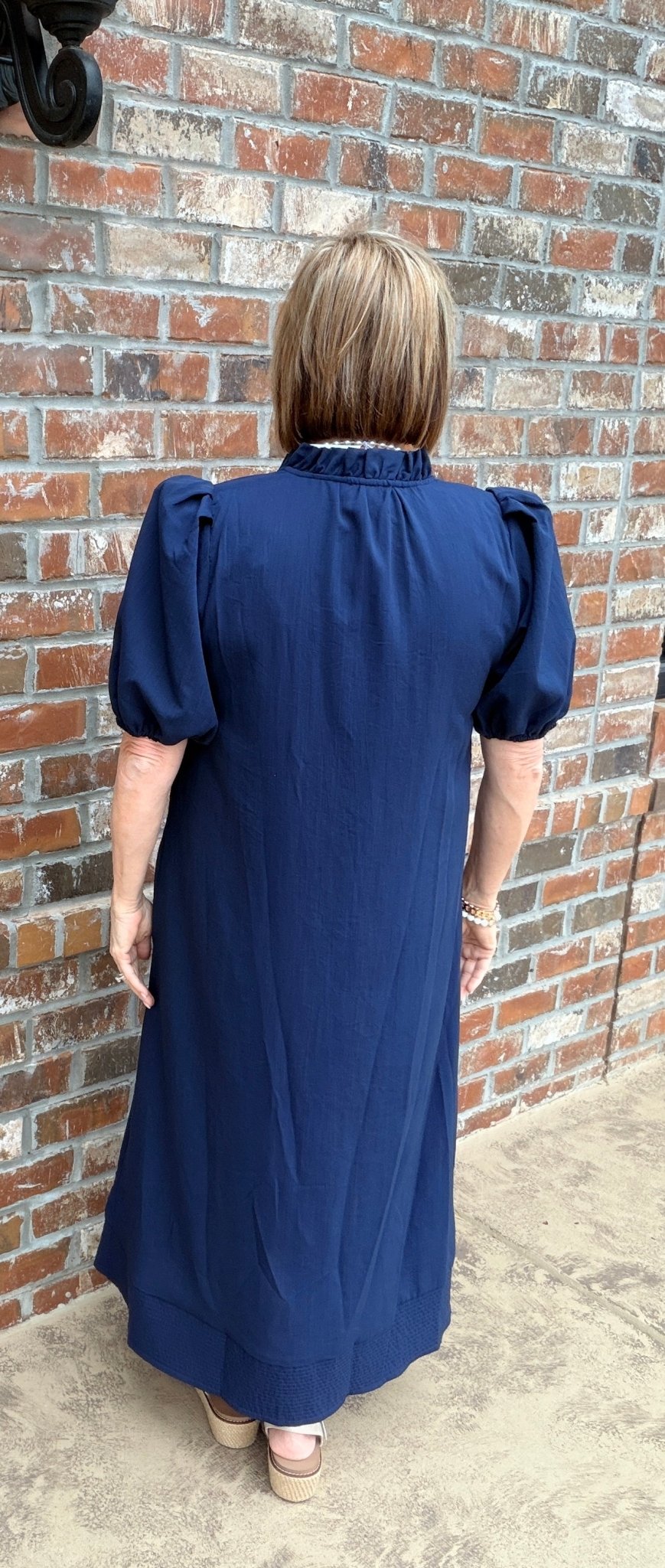 Ruffled Neck Midi Dress D30655 - Hello Beautiful BoutiqueDressEntro