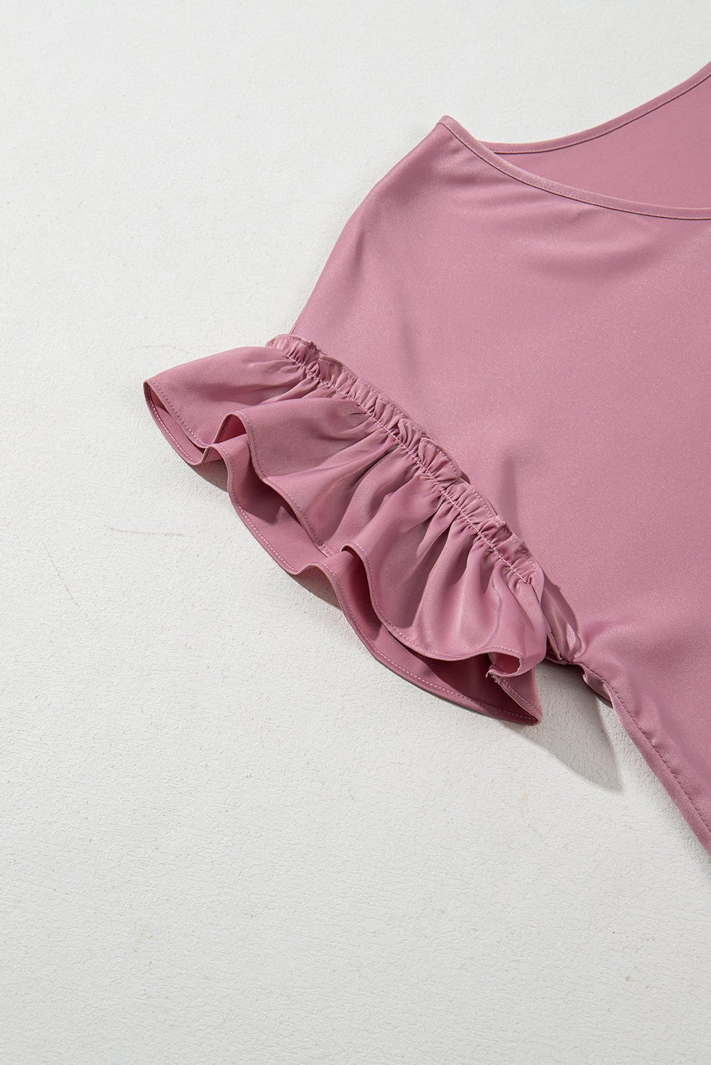 Ruth Satin Ruffle Sleeve Top - Hello Beautiful BoutiqueTops & TeesThreaded Pear