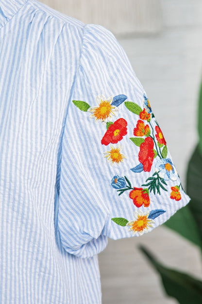 Ruthie Sleeve Ruffle Trim Shirt - Hello Beautiful BoutiqueBlouses & ShirtsThreaded Pear
