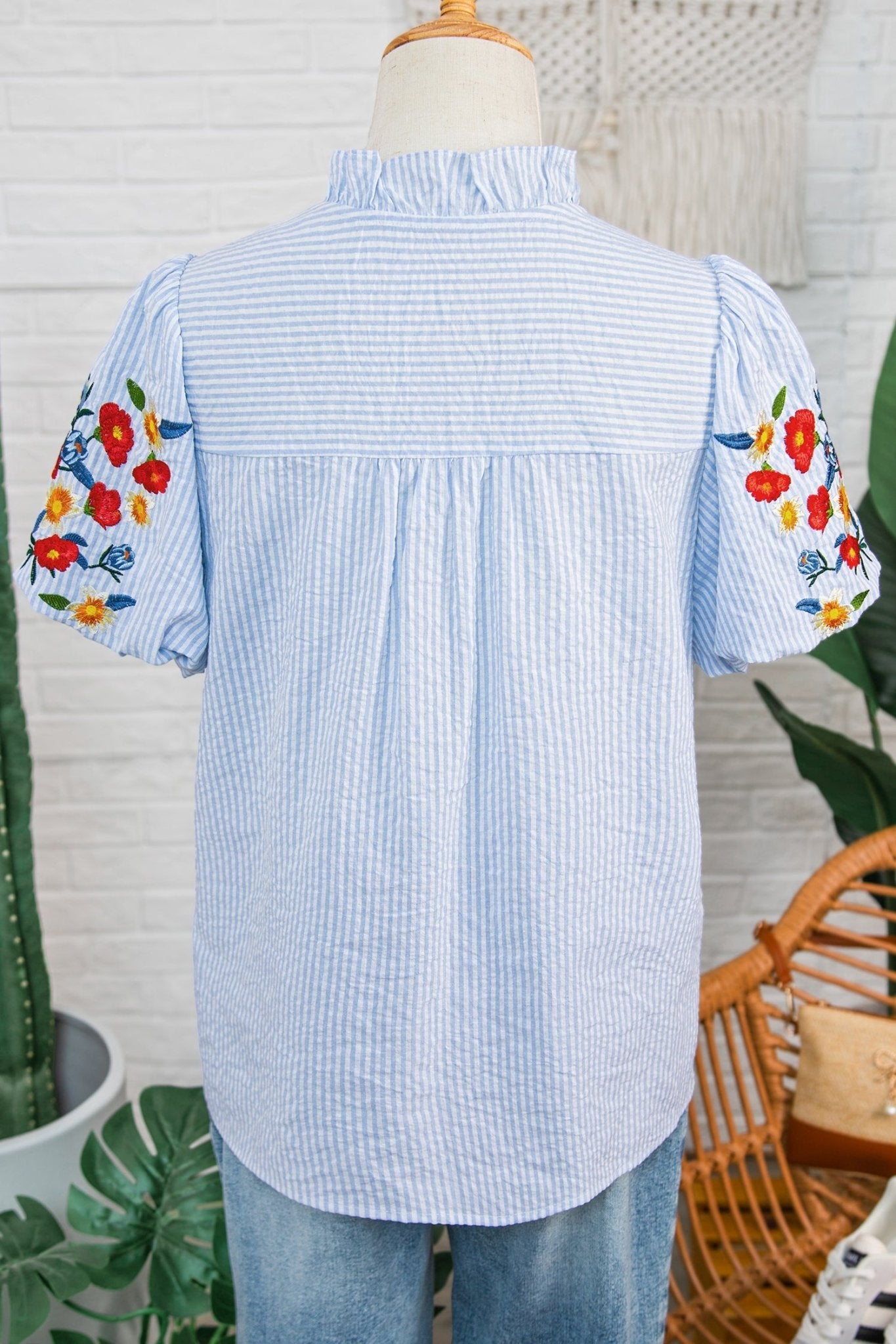 Ruthie Sleeve Ruffle Trim Shirt - Hello Beautiful BoutiqueBlouses & ShirtsThreaded Pear