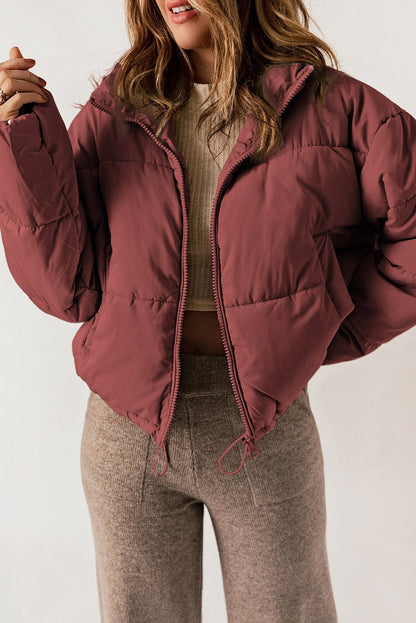Rylee Drawstring Hem Puffer Jackets - Hello Beautiful BoutiqueJacketsThreaded Pear