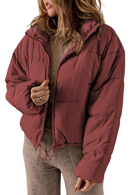 Rylee Drawstring Hem Puffer Jackets - Hello Beautiful BoutiqueJacketsThreaded Pear