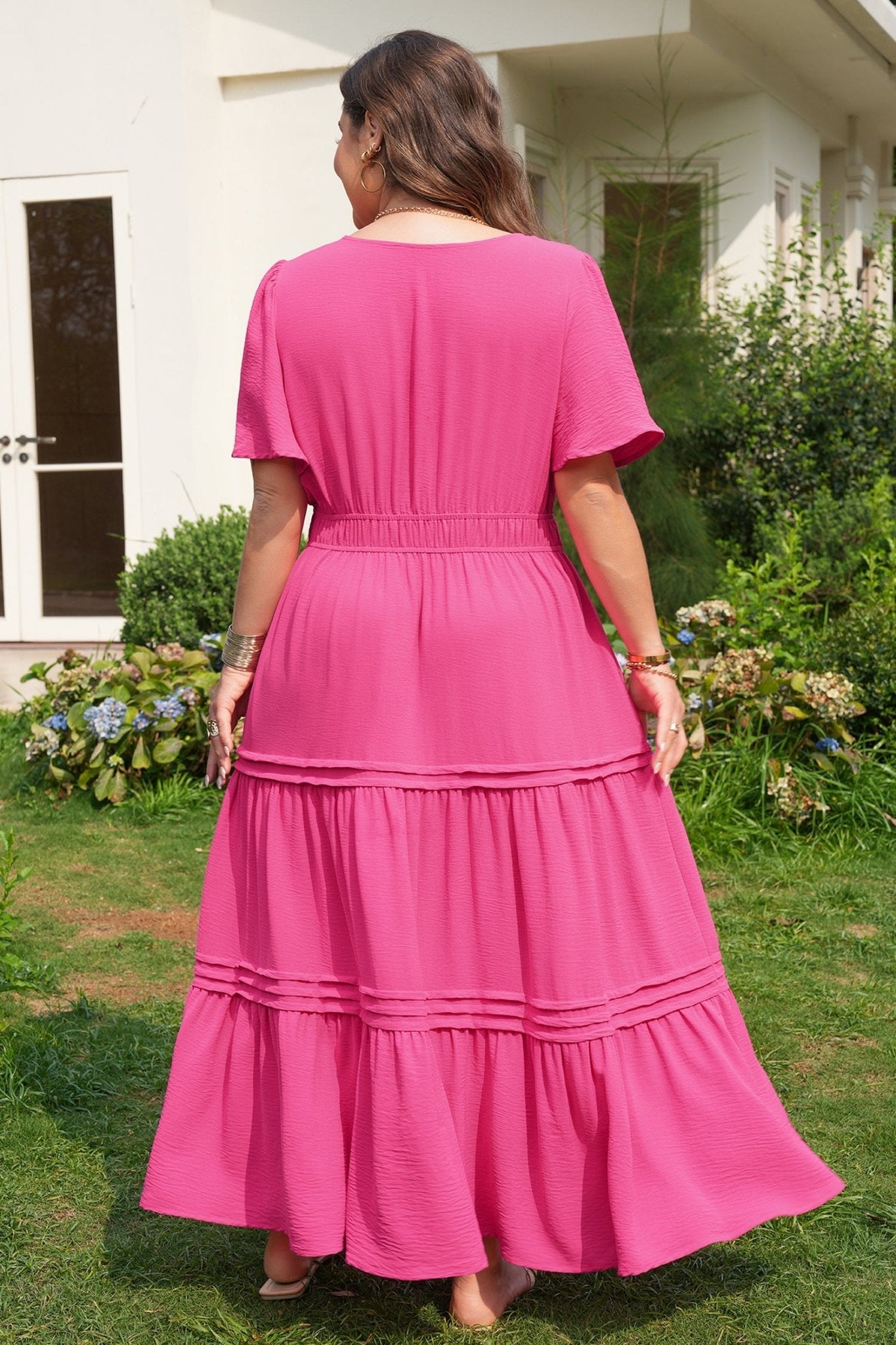 Saige Flare Tiered Maxi PLUS Dress - Hello Beautiful BoutiquePlus Size Maxi DressesThreaded Pear