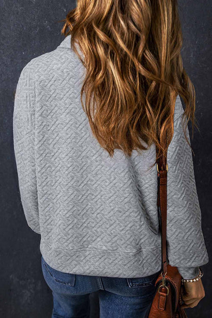 Saige Half Zipper Collared Sweatshirt - Hello Beautiful BoutiqueSweatshirts & HoodiesThreaded Pear