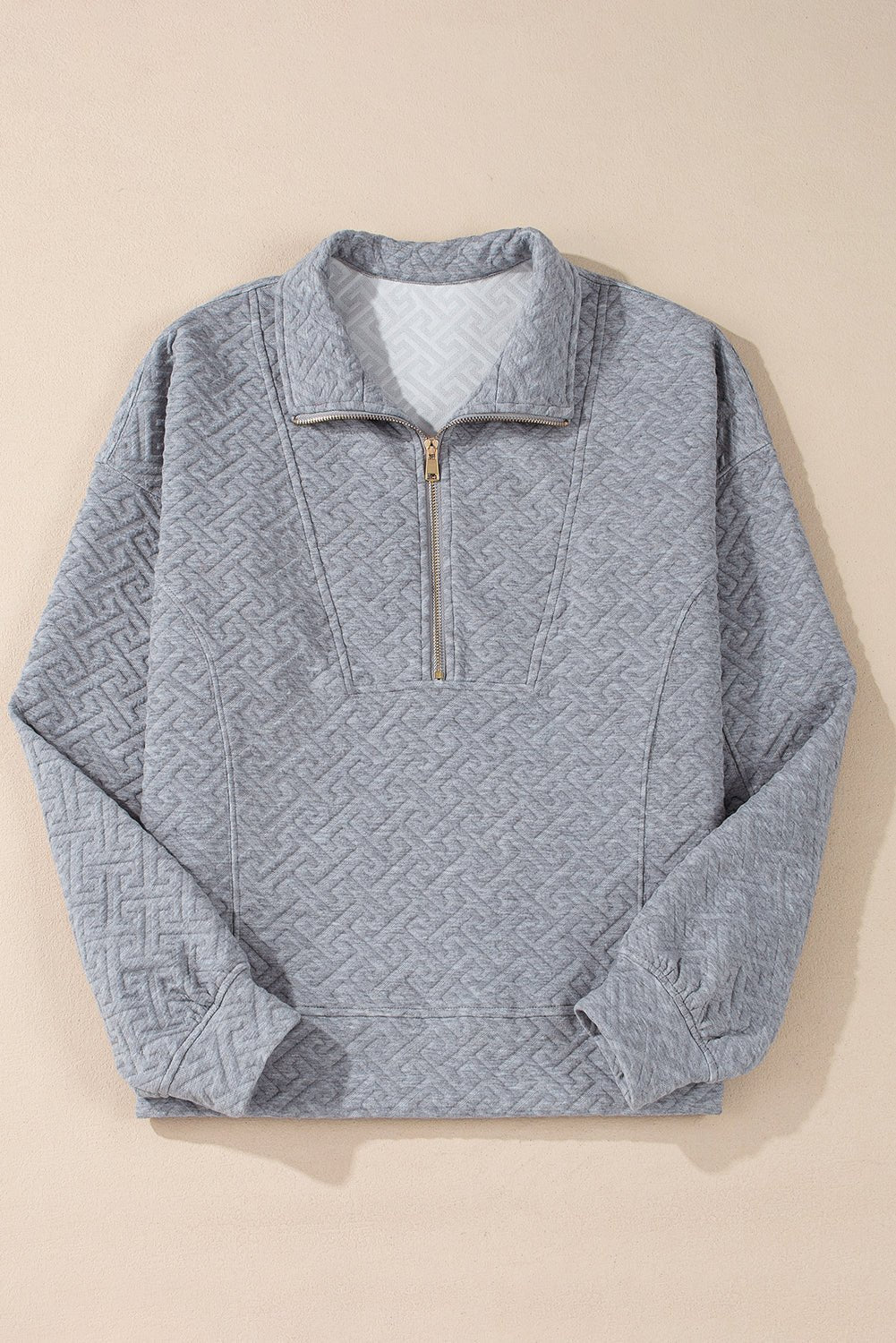 Saige Half Zipper Collared Sweatshirt - Hello Beautiful BoutiqueSweatshirts & HoodiesThreaded Pear