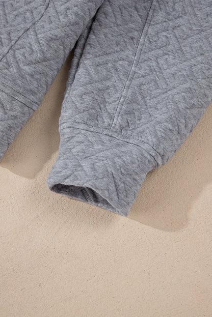 Saige Half Zipper Collared Sweatshirt - Hello Beautiful BoutiqueSweatshirts & HoodiesThreaded Pear