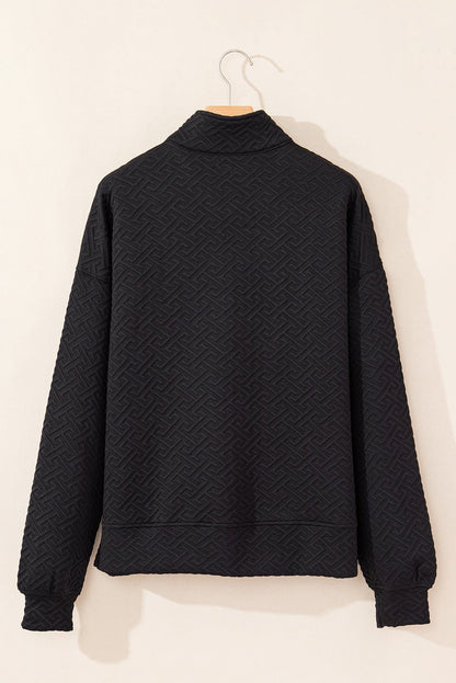 Saige Half Zipper Collared Sweatshirt - Hello Beautiful BoutiqueSweatshirts & HoodiesThreaded Pear