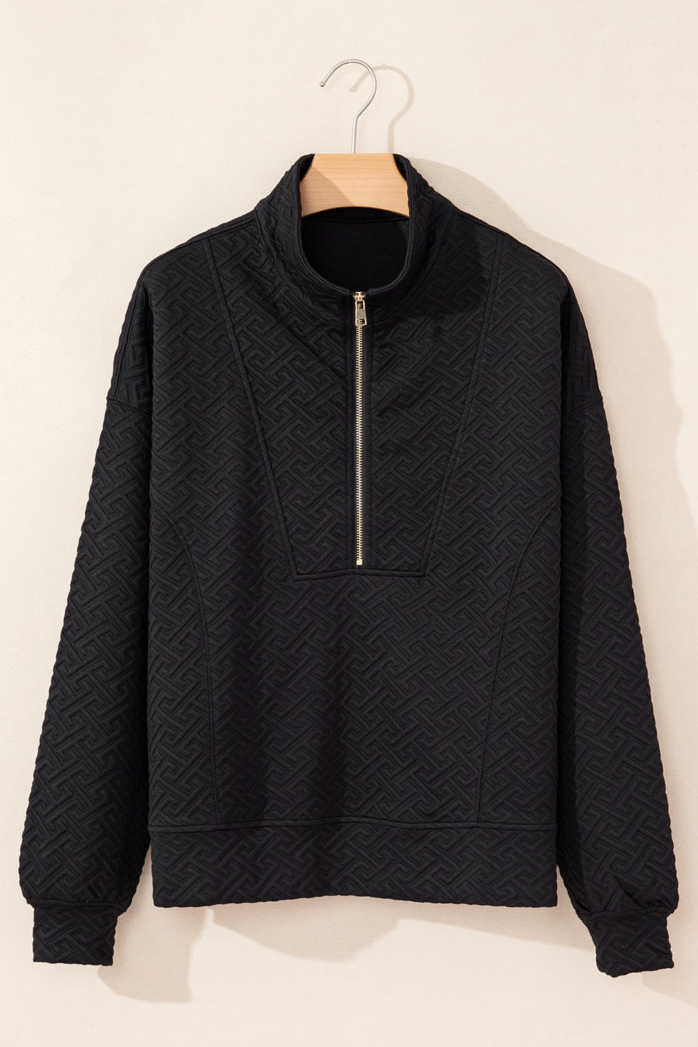 Saige Half Zipper Collared Sweatshirt - Hello Beautiful BoutiqueSweatshirts & HoodiesThreaded Pear