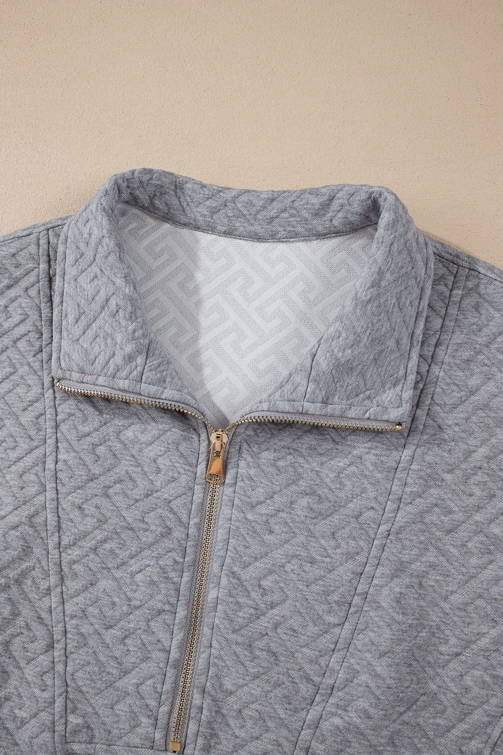 Saige Half Zipper Collared Sweatshirt - Hello Beautiful BoutiqueSweatshirts & HoodiesThreaded Pear