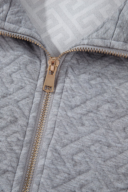 Saige Half Zipper Collared Sweatshirt - Hello Beautiful BoutiqueSweatshirts & HoodiesThreaded Pear