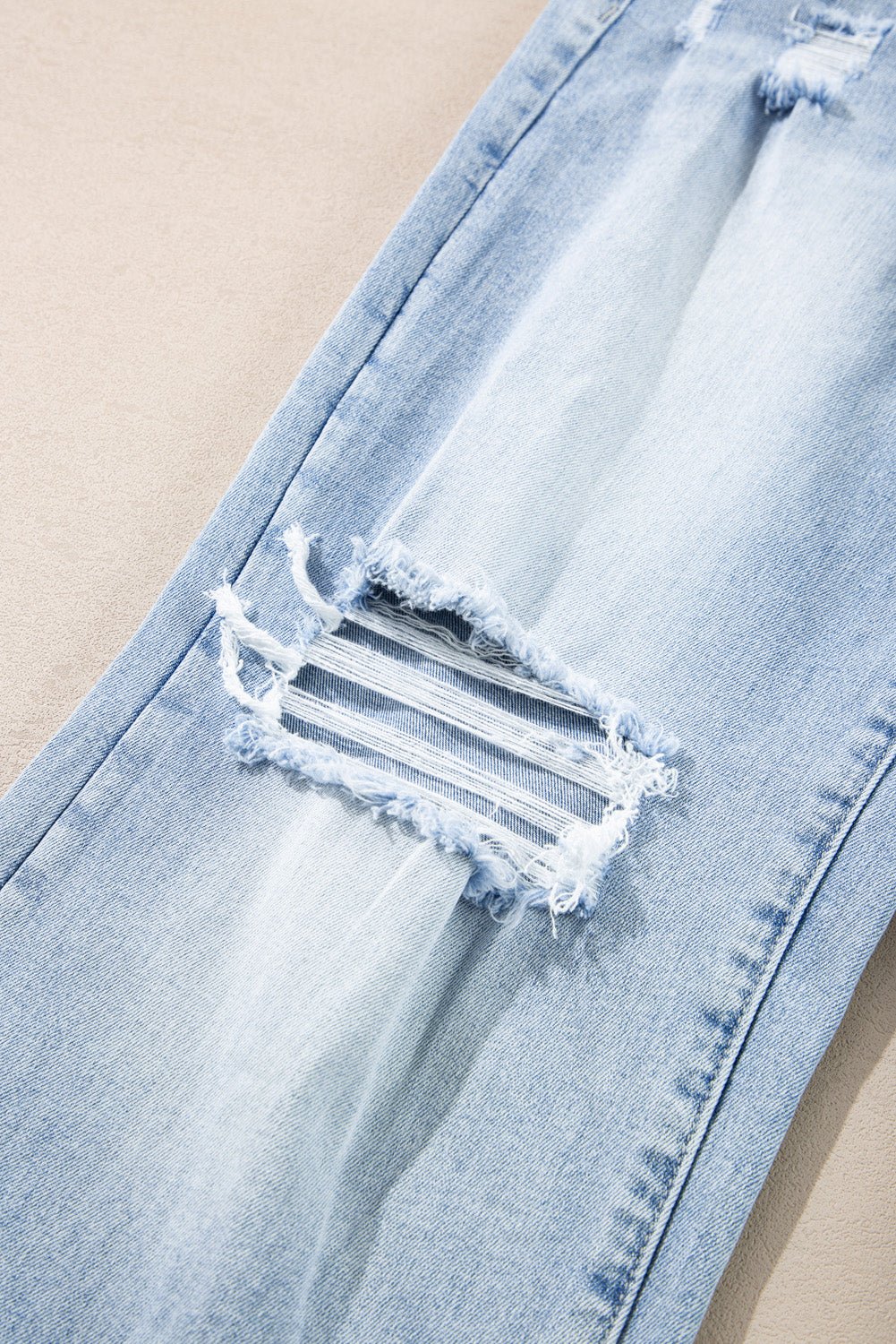 Saige Wash Distressed Straight Jeans - Hello Beautiful BoutiqueJeansThreaded Pear