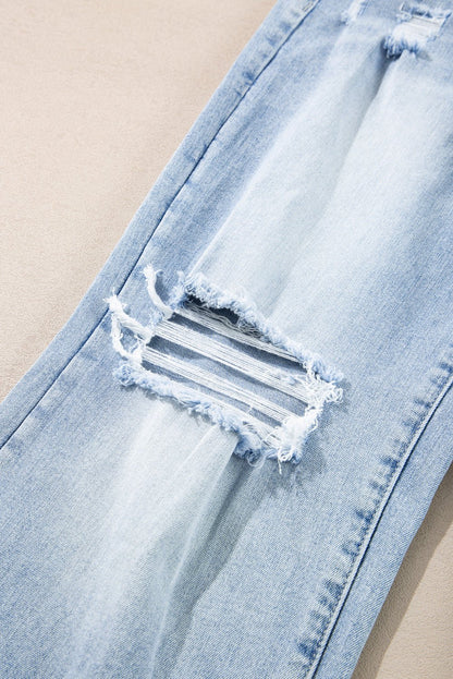 Saige Wash Distressed Straight Jeans - Hello Beautiful BoutiqueJeansThreaded Pear