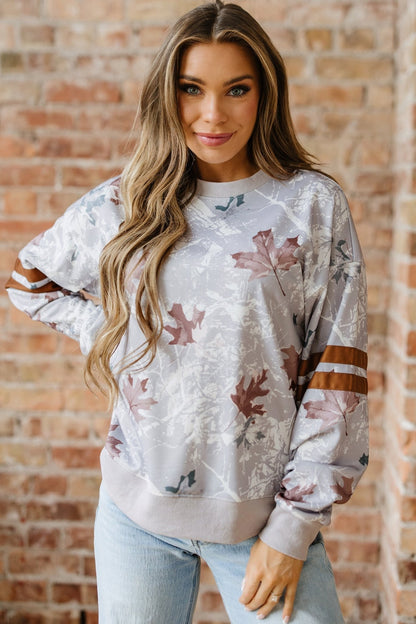 Salem Striped Sleeve Casual Sweatshirt - Hello Beautiful BoutiqueSweatshirts & HoodiesThreaded Pear