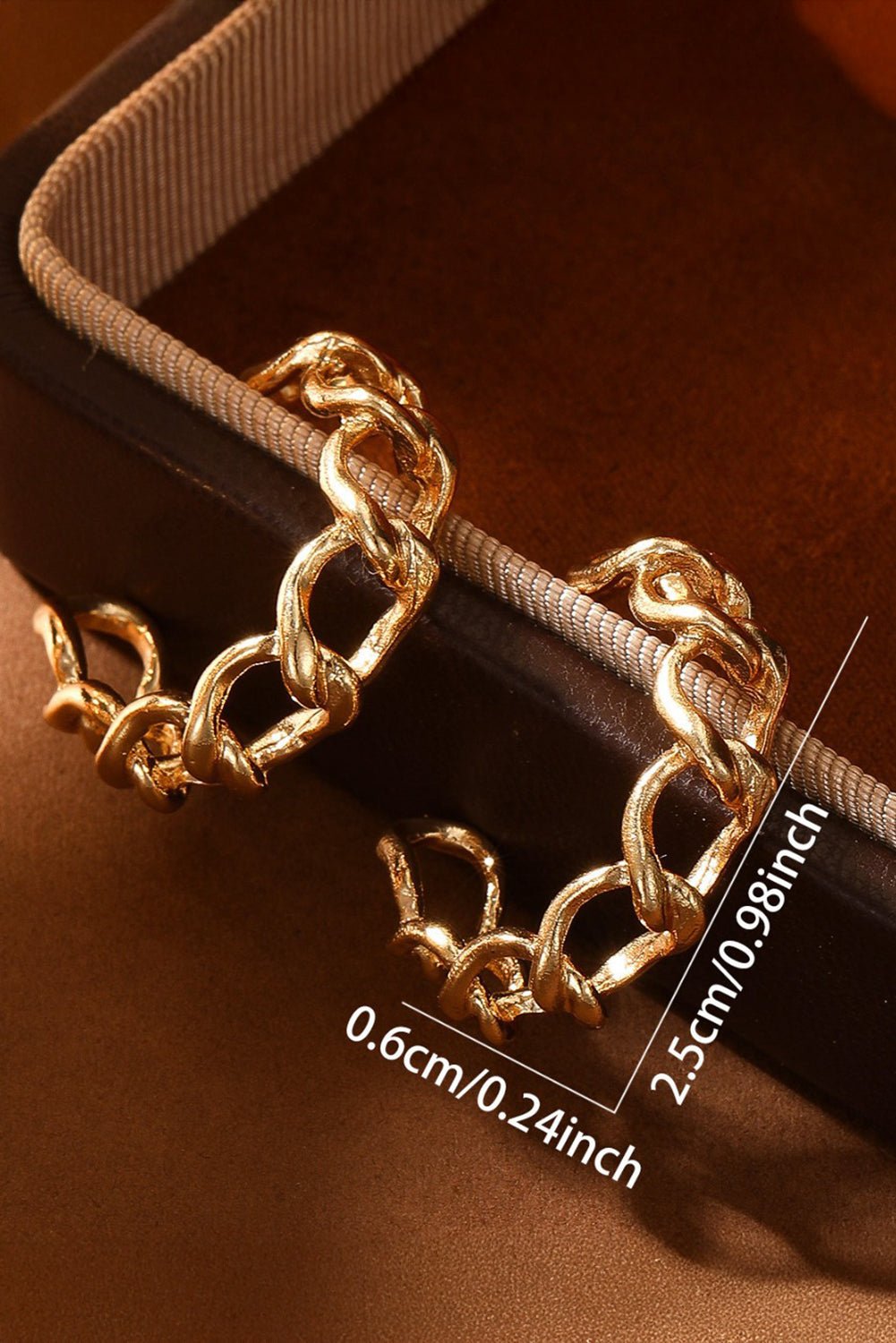 Sara Gold Round Hoop Chain Stud Earrings - Hello Beautiful BoutiqueJewelryThreaded Pear