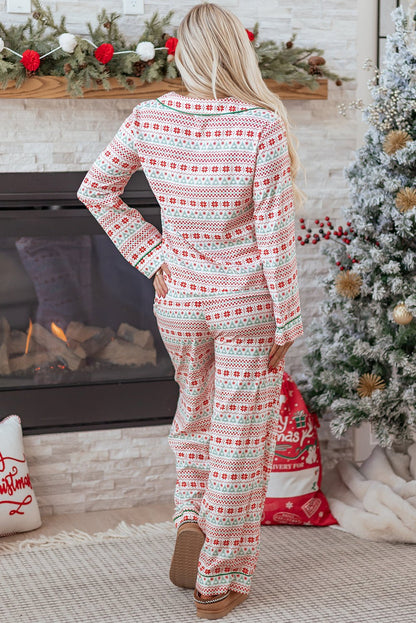 Sarai Christmas Pattern Print Shirt - Hello Beautiful BoutiqueSleepwearThreaded Pear