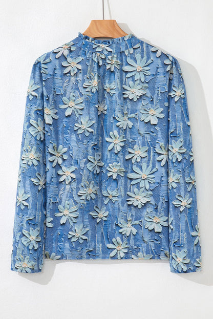 Sarajana Half Placket Collared Blouse - Hello Beautiful BoutiqueBlouses & ShirtsThreaded Pear