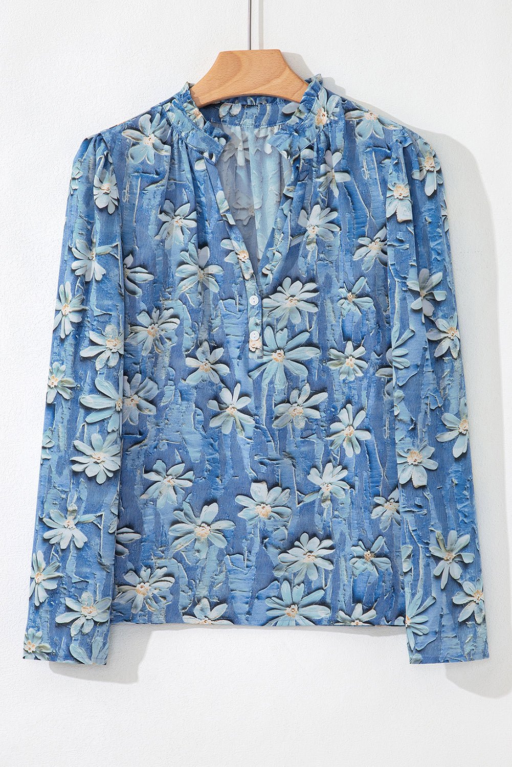 Sarajana Half Placket Collared Blouse - Hello Beautiful BoutiqueBlouses & ShirtsThreaded Pear