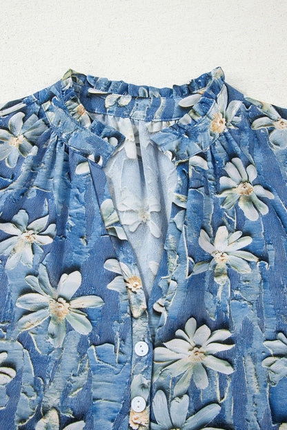 Sarajana Half Placket Collared Blouse - Hello Beautiful BoutiqueBlouses & ShirtsThreaded Pear