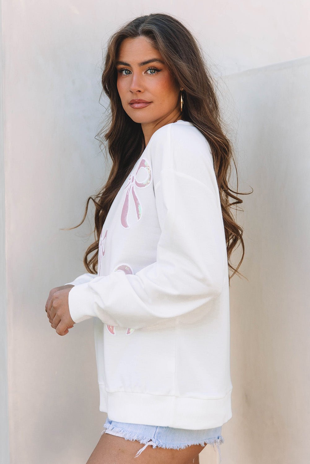 Saratris Drop Shoulder Oversized Sweatshirt - Hello Beautiful BoutiqueSweatshirts & HoodiesThreaded Pear