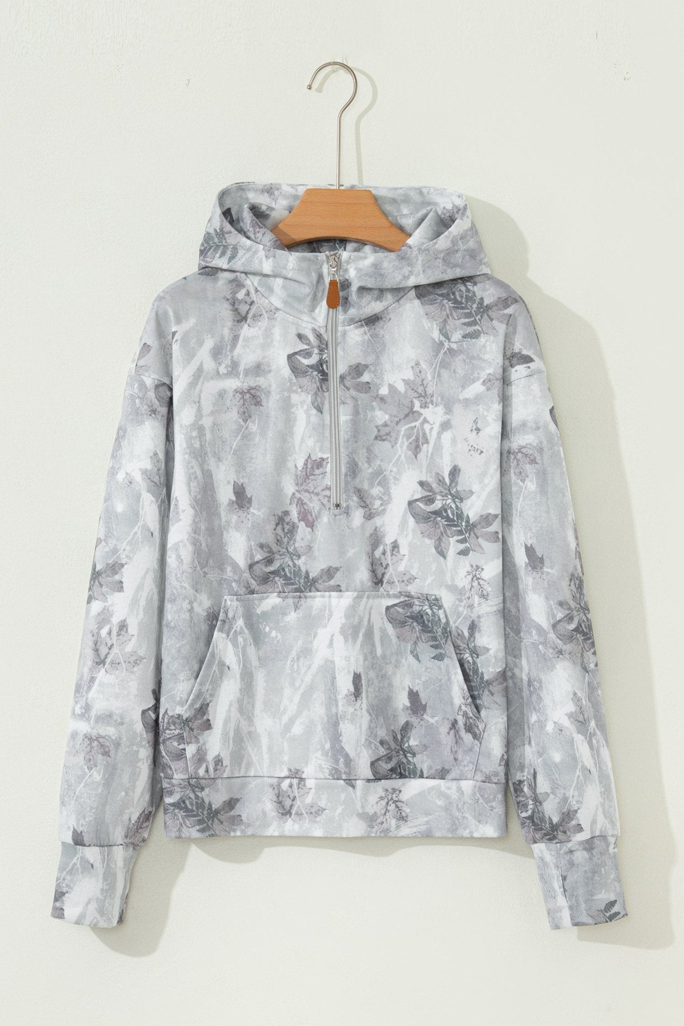 Sariyah Kangaroo Quarter Zip Hoodie - Hello Beautiful BoutiqueSweatshirts & HoodiesThreaded Pear