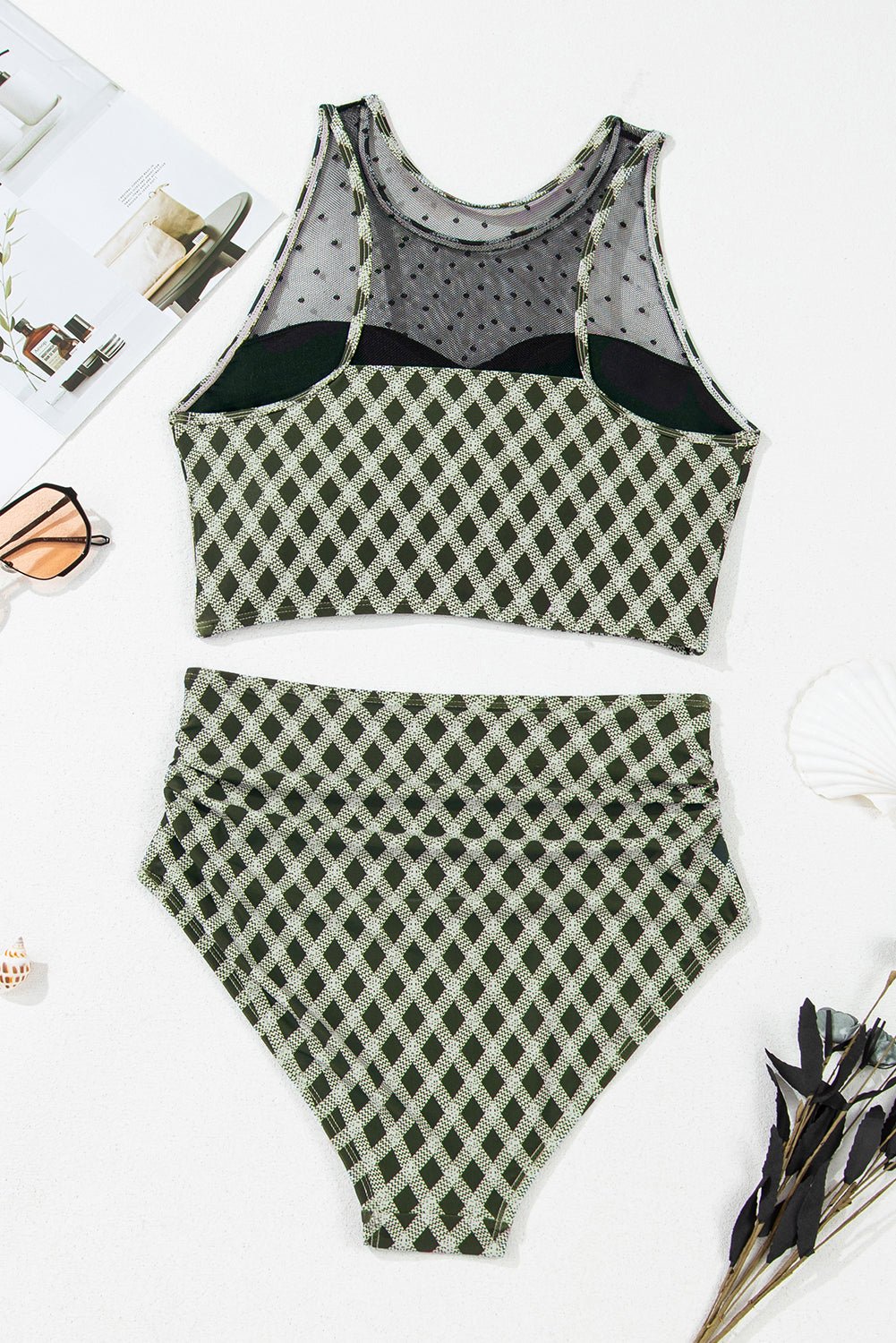 Sasha Patchwork High Waisted Bikini - Hello Beautiful BoutiqueBikinisThreaded Pear