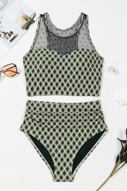 Sasha Patchwork High Waisted Bikini - Hello Beautiful BoutiqueBikinisThreaded Pear