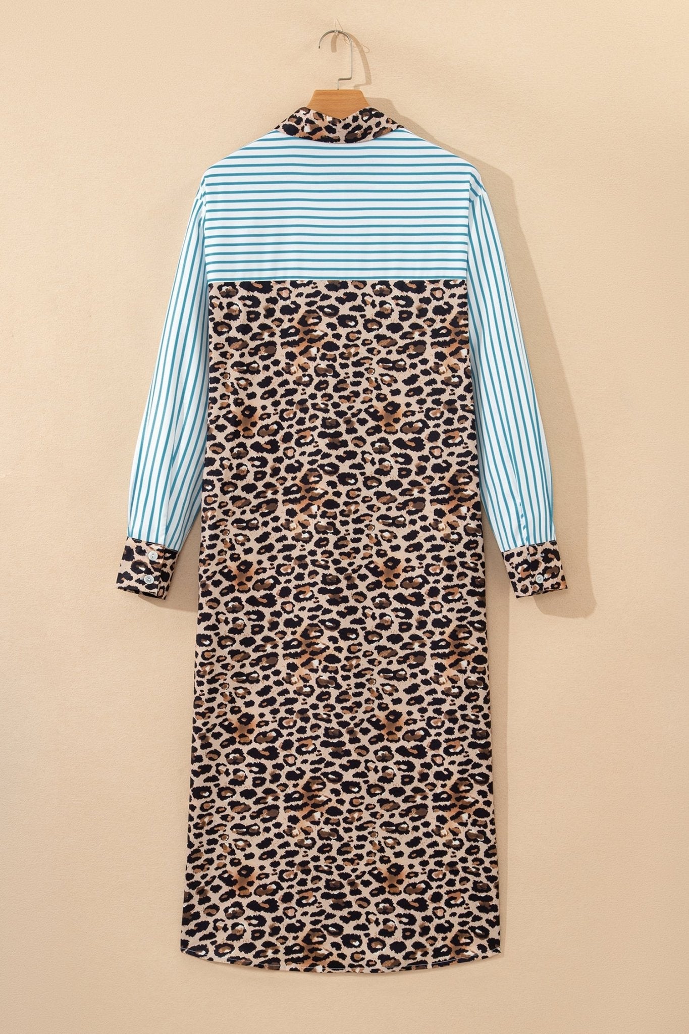 Savannah Contrast Patchwork Long Shirt - Hello Beautiful BoutiqueMaxi DressesThreaded Pear