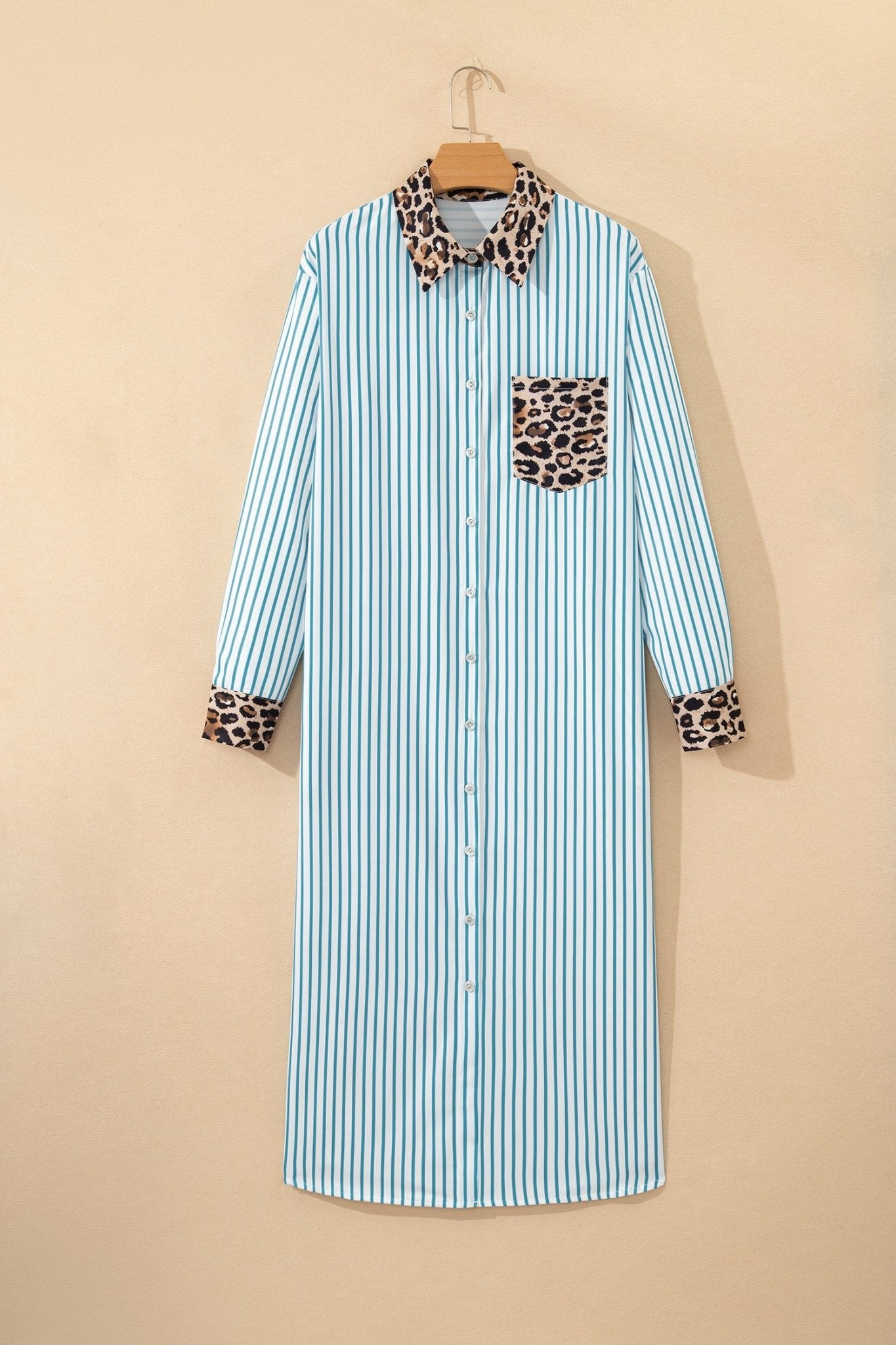 Savannah Contrast Patchwork Long Shirt - Hello Beautiful BoutiqueMaxi DressesThreaded Pear