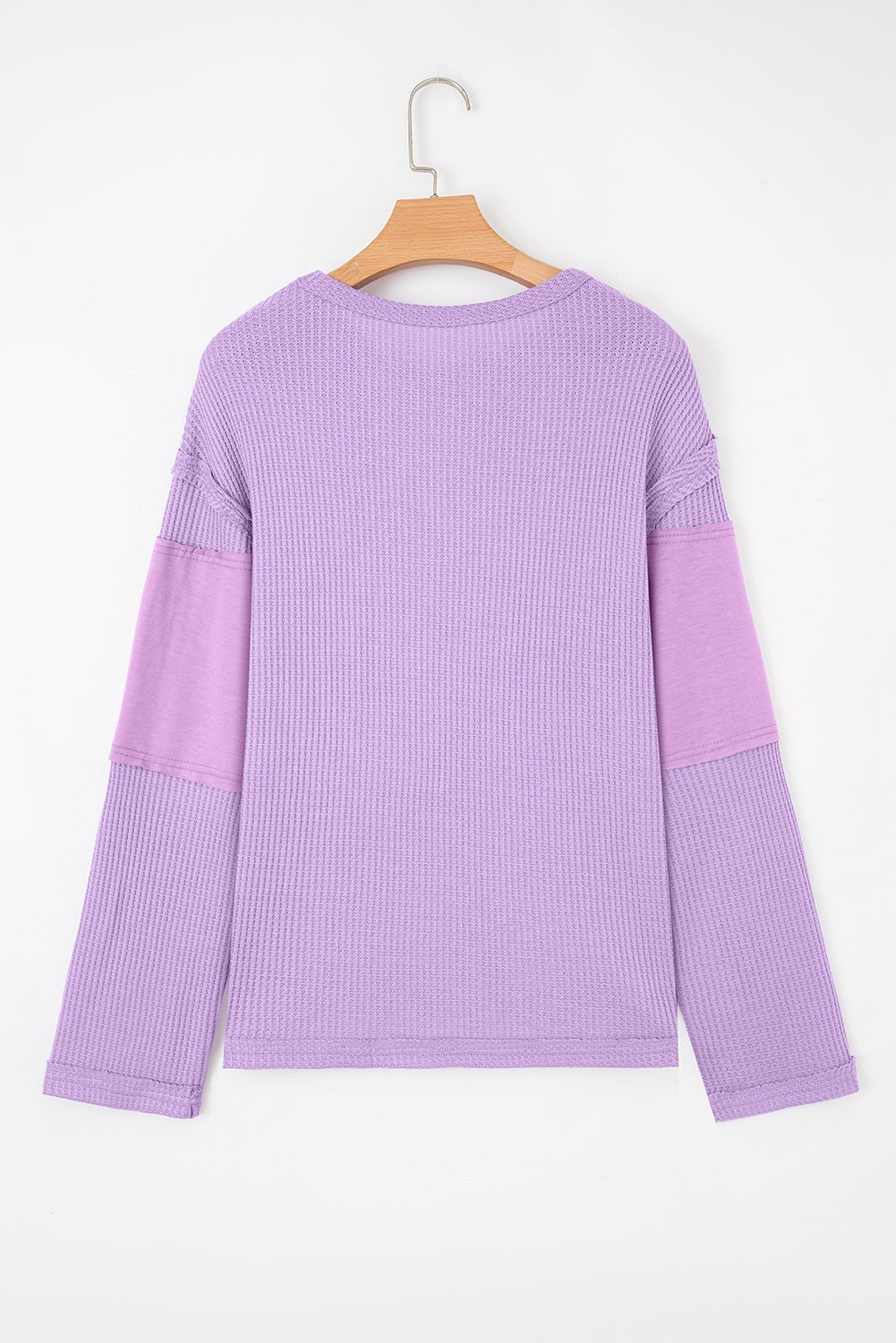 Sawyer Contrast Textured Patchwork Long Sleeve Top - Hello Beautiful BoutiqueLong Sleeve TopsThreaded Pear