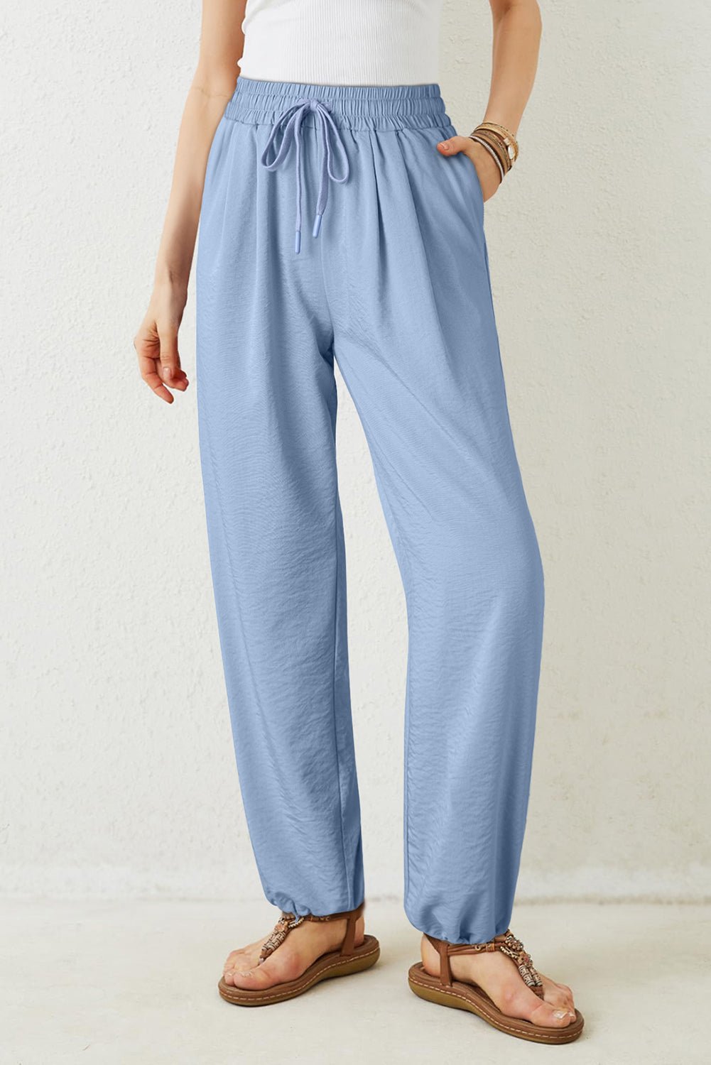 Sawyer Waistband Pleated Loose Pants - Hello Beautiful BoutiquePants & CulotteThreaded Pear