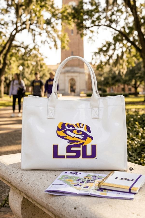 SC - ETA 8/24 - LSU Clear Winner Tote Bag© - Hello Beautiful BoutiqueWS 640 HandbagsNash Grey Wholesale