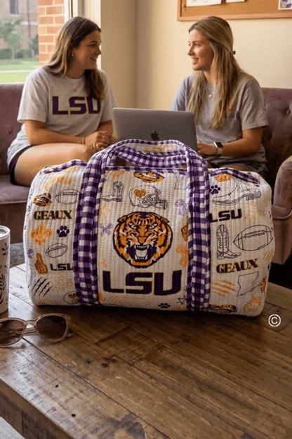SC - LSU Duffel Bag© - Hello Beautiful BoutiqueWS 640 HandbagsNash Grey Wholesale