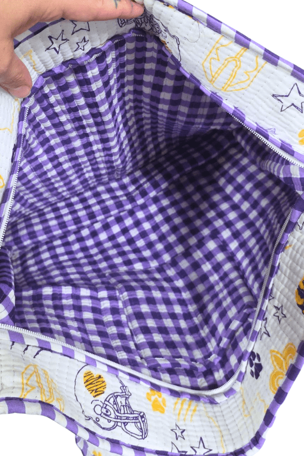 SC - LSU Tote© - Hello Beautiful BoutiqueWS 640 HandbagsNash Grey Wholesale