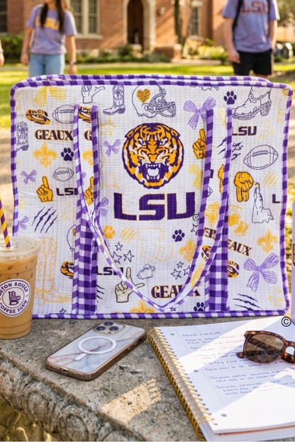 SC - LSU Tote© - Hello Beautiful BoutiqueWS 640 HandbagsNash Grey Wholesale