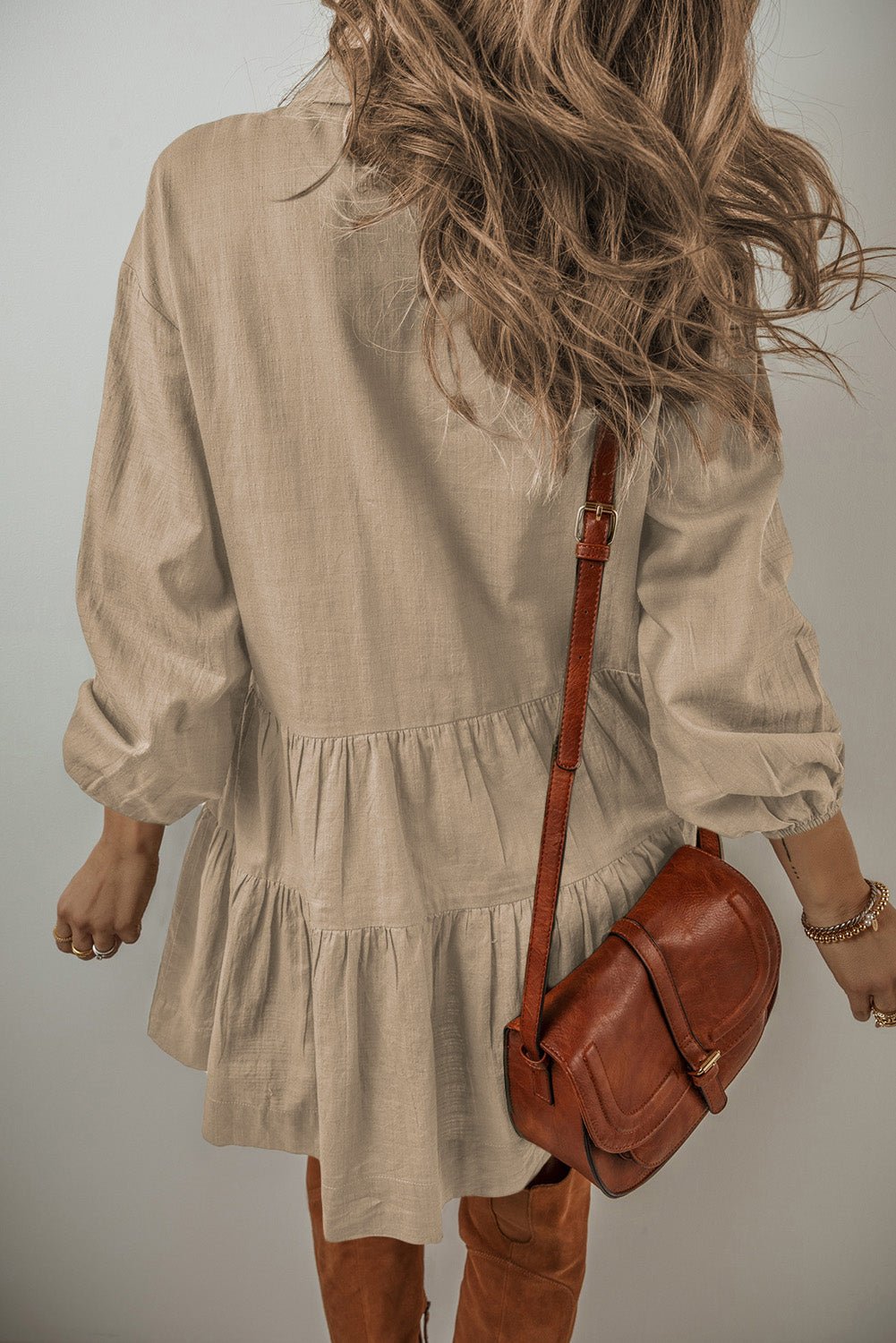 Scarlet Sleeve Tiered Pleated Shirt - Hello Beautiful Boutique20% OFFThreaded Pear