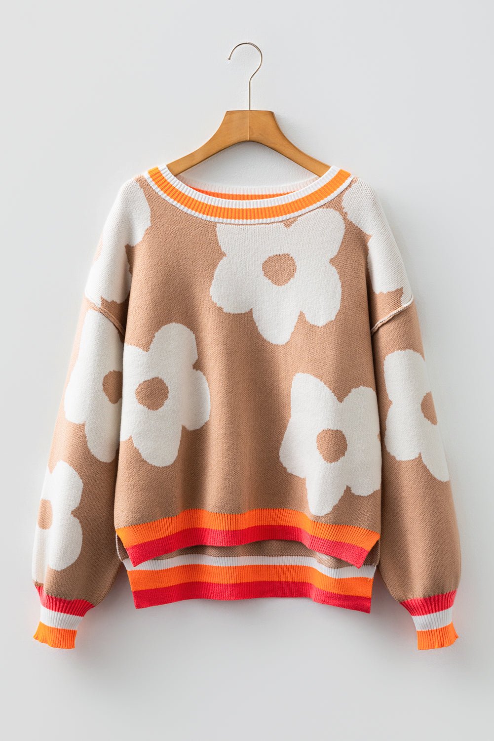 Scarlett Contrast Striped Baggy Sweater - Hello Beautiful BoutiqueSweatersThreaded Pear