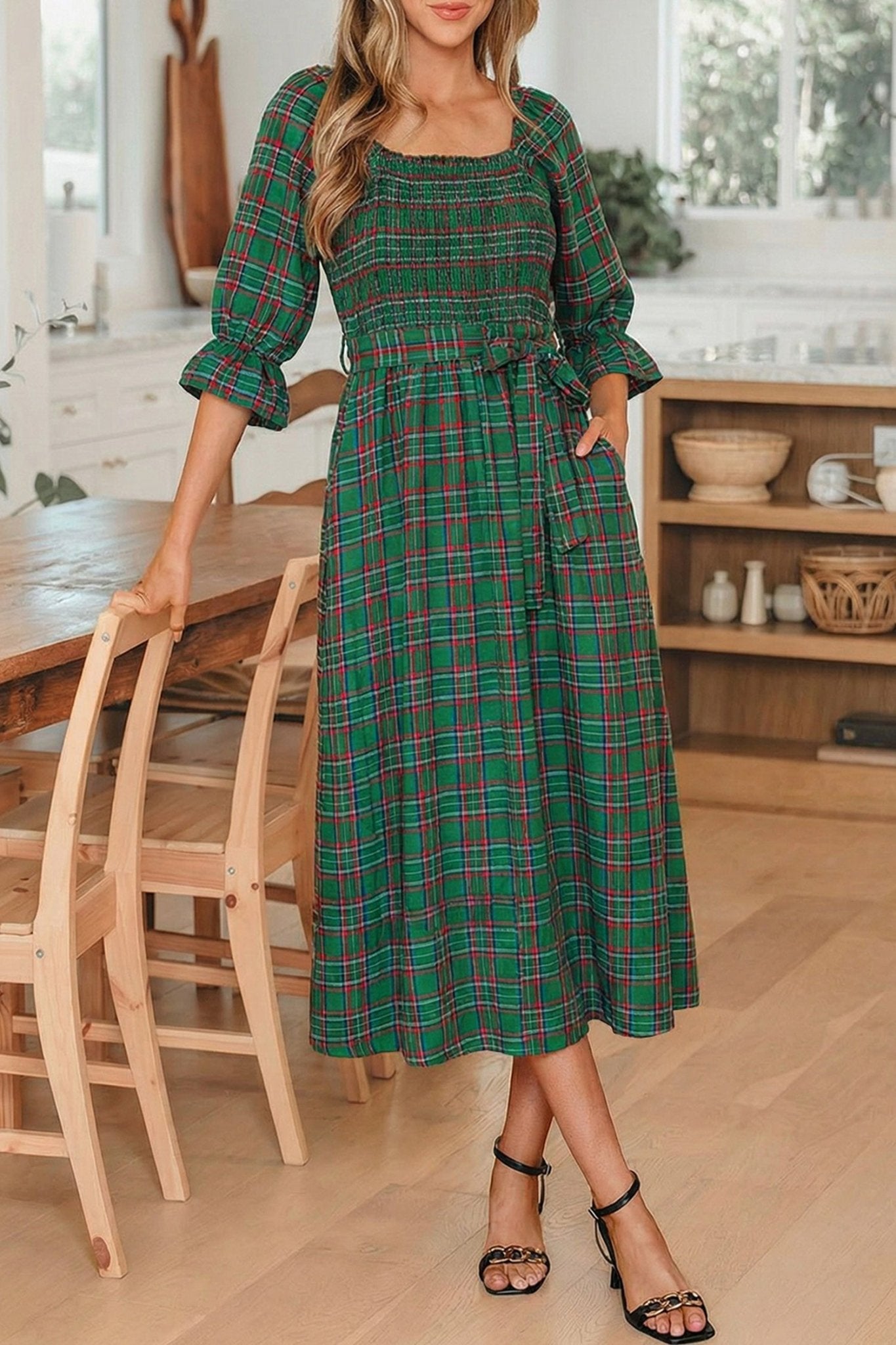 Scarlett Waist Flared Midi Dress - Hello Beautiful BoutiqueMidi DressesThreaded Pear