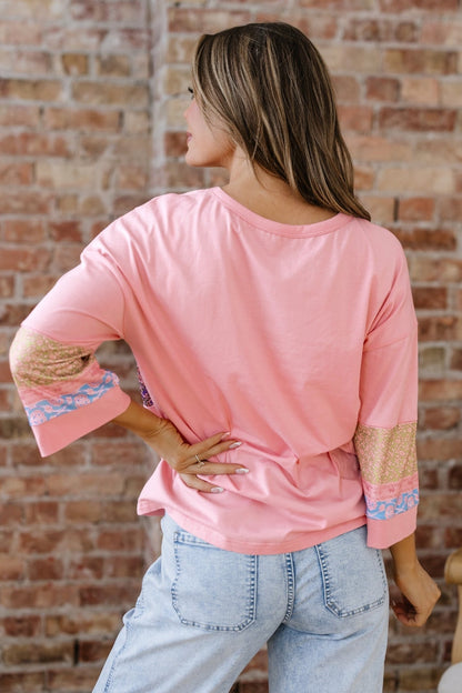 Selene Color Block Patchwork Long Sleeve Top - Hello Beautiful BoutiqueLong Sleeve TopsThreaded Pear