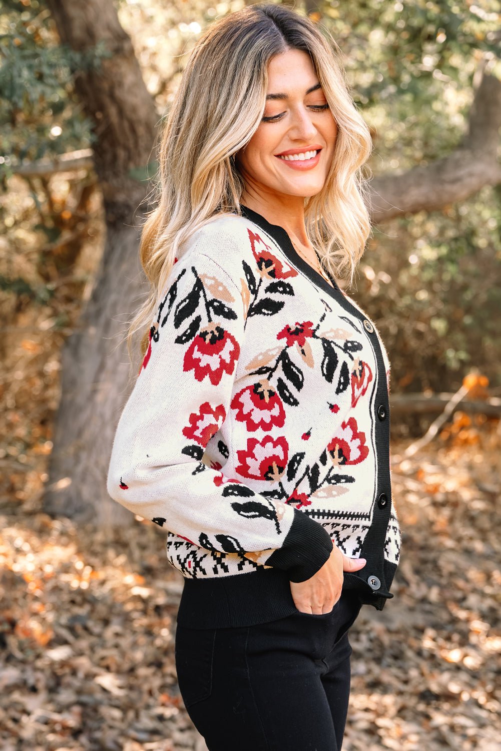 Selene Print Front Knit Cardigan - Hello Beautiful BoutiqueCardigansThreaded Pear
